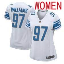 Women Detroit Lions #97 Nick Williams Nike White Game NFL Jersey->new orleans saints->NFL Jersey